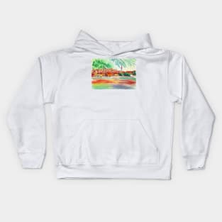 Watercolour of Lake Como 3 Kids Hoodie